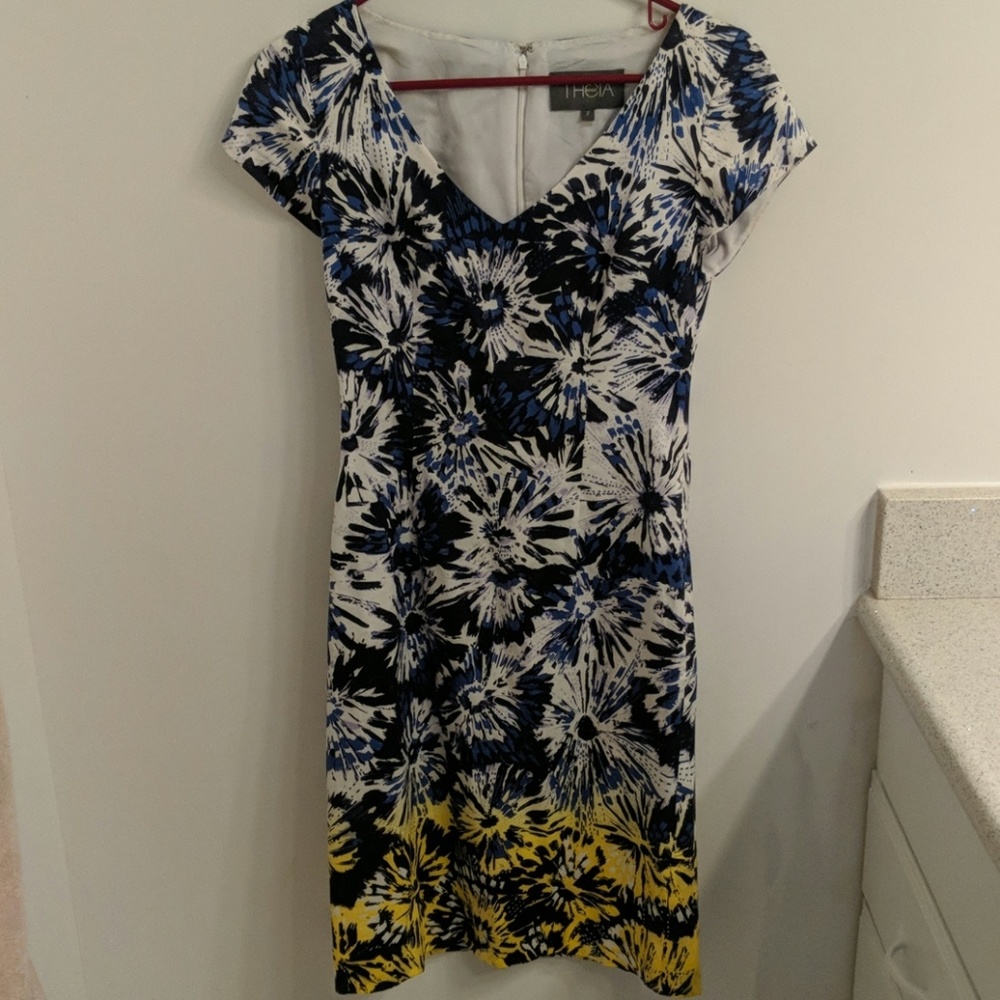 Theia flowered dress